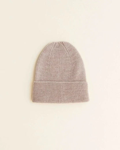 Gebreid mutsje - Fonzie newborn - Merino wol - HVID