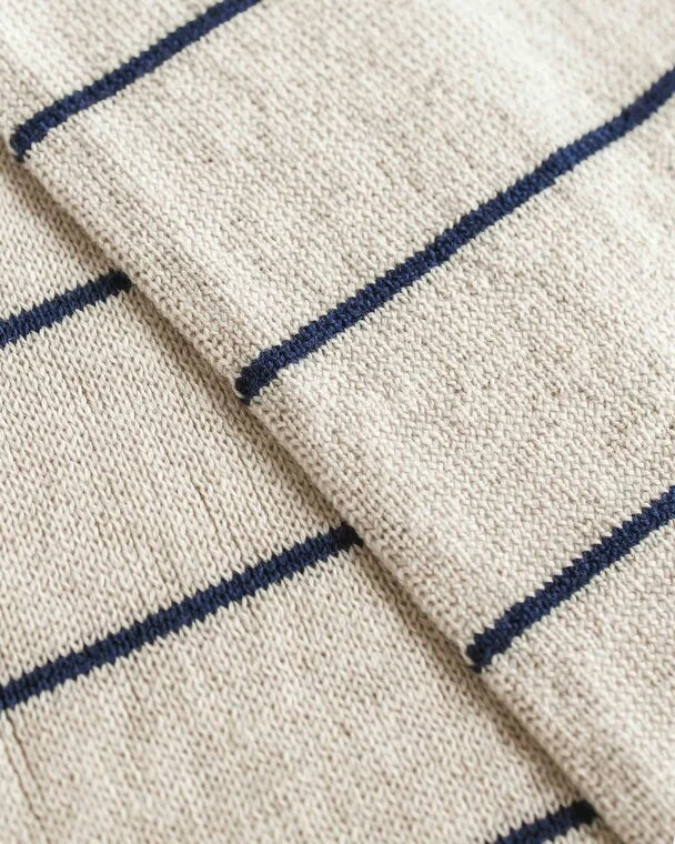 Scarf Igor - gestreepte sjaal van 100% extra fine Italiaanse merino wol - Hvid