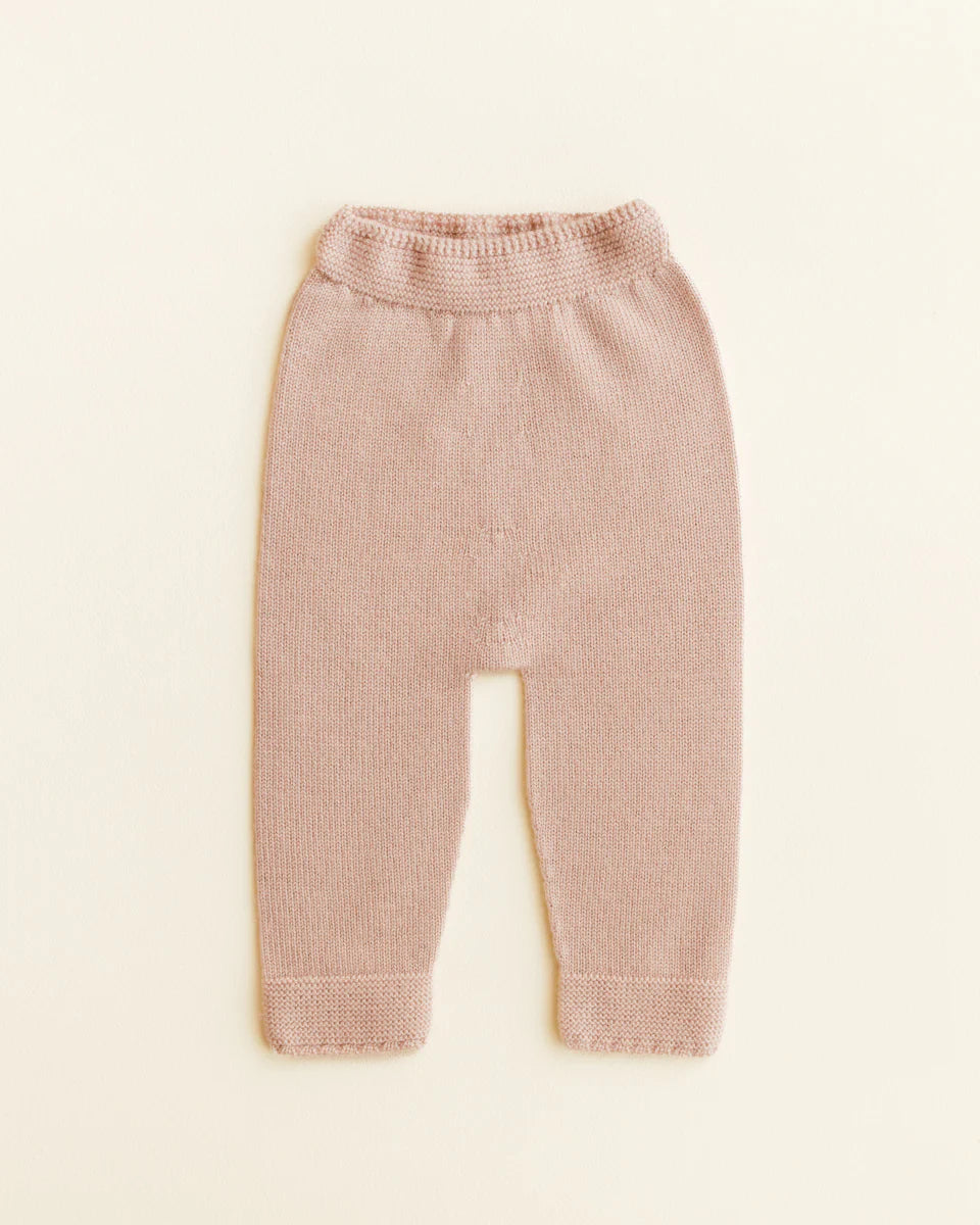 Gebreid broekje Guido - Merino wol - Apricot - HVID voor