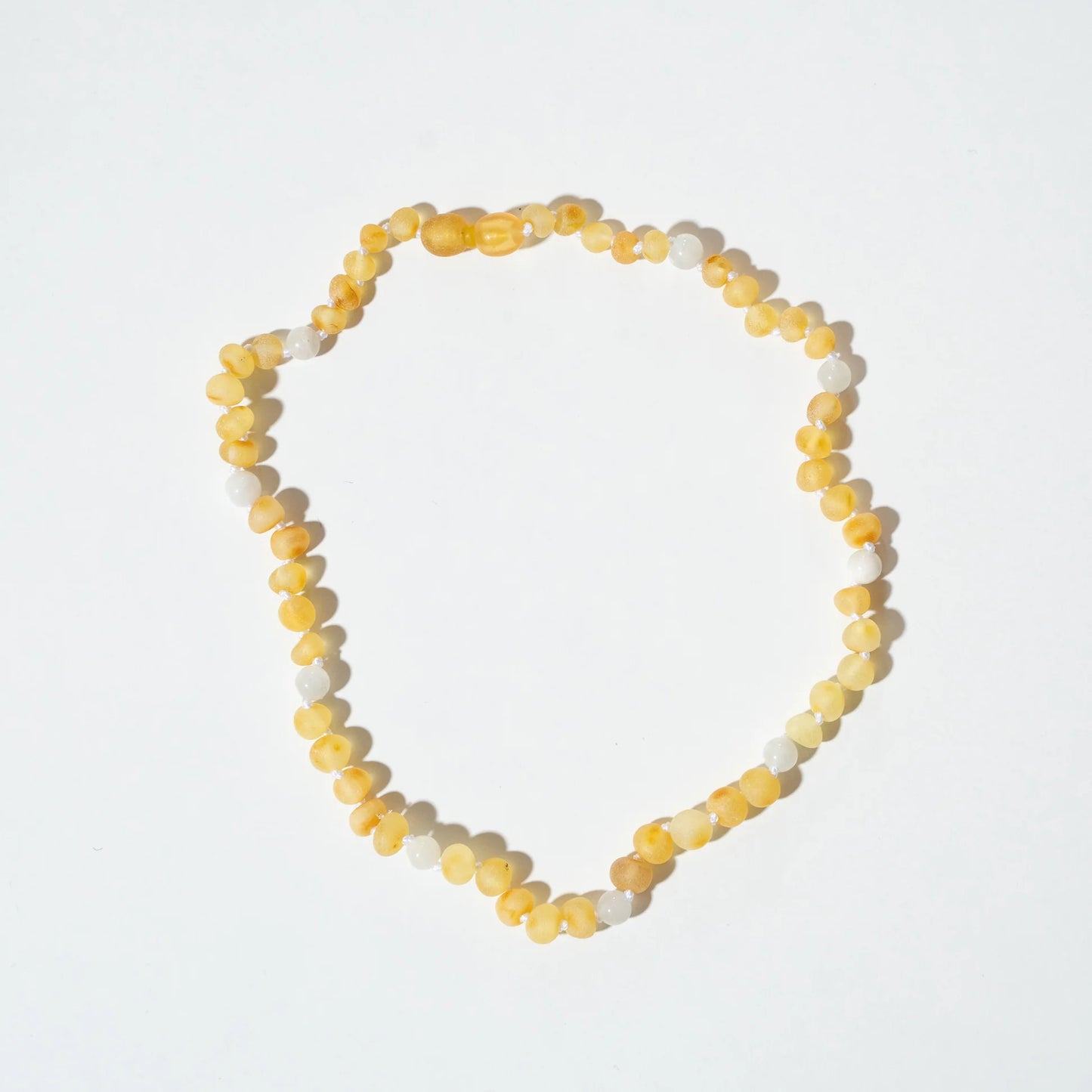 Barnsteen ketting Moonstone & Raw Lemon Amber - 32 cm - Kids 0-3 jaar - Nirrimis
