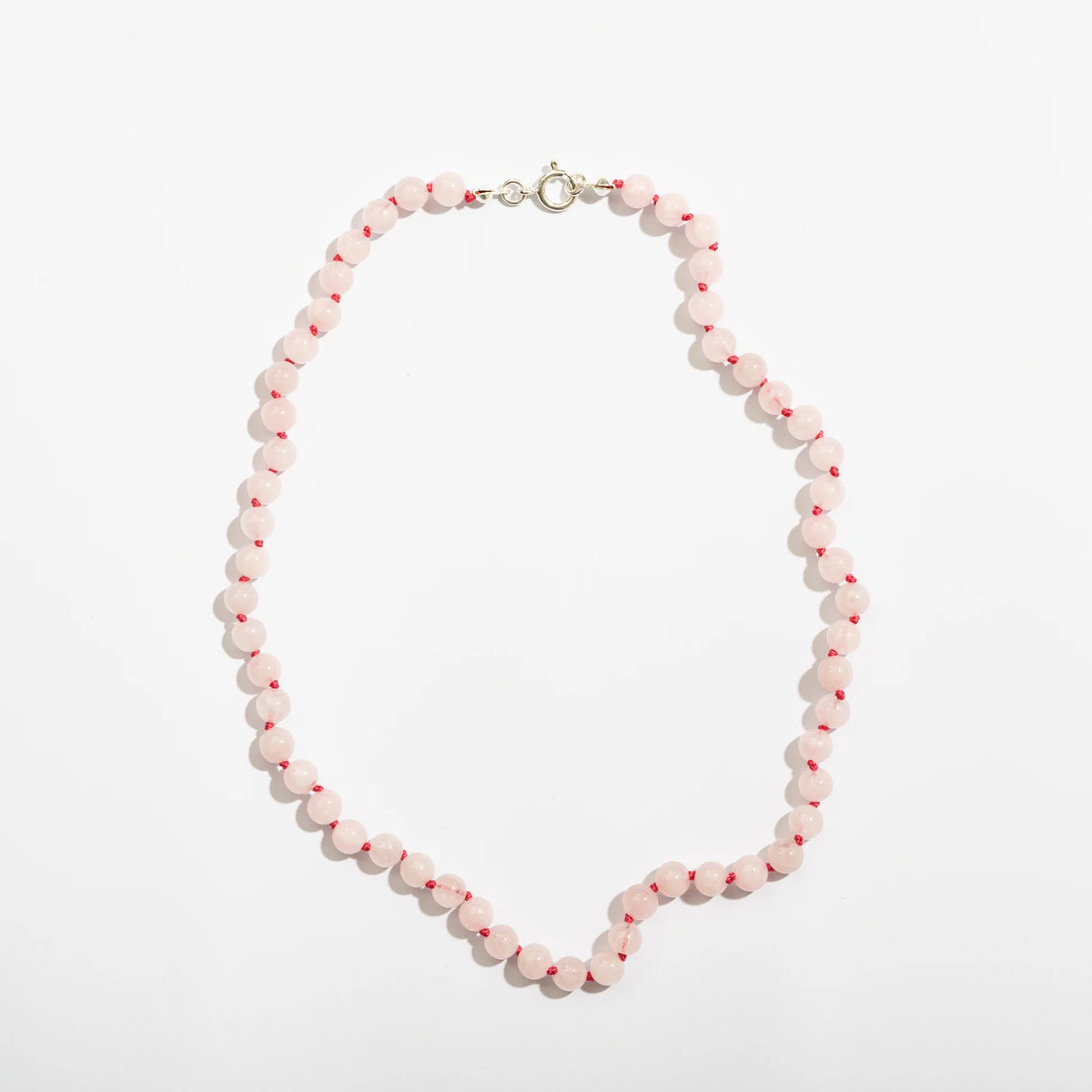 Rose Quartz Adult Necklace – Damesketting van natuurlijke rozenkwarts – 925 sterling zilver sluiting – Nirrimis