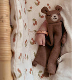 Knitted comforter - Alpaca wool - Teddy bear - Nut/Brown - Main Sauvage