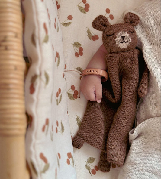 Gebreid knuffeldoekje - Alpaca wol - Teddy/Beer - Nut/Bruin - Main Sauvage