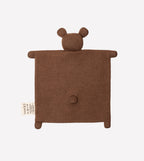 Knitted comforter - Alpaca wool - Teddy bear - Nut/Brown - Main Sauvage