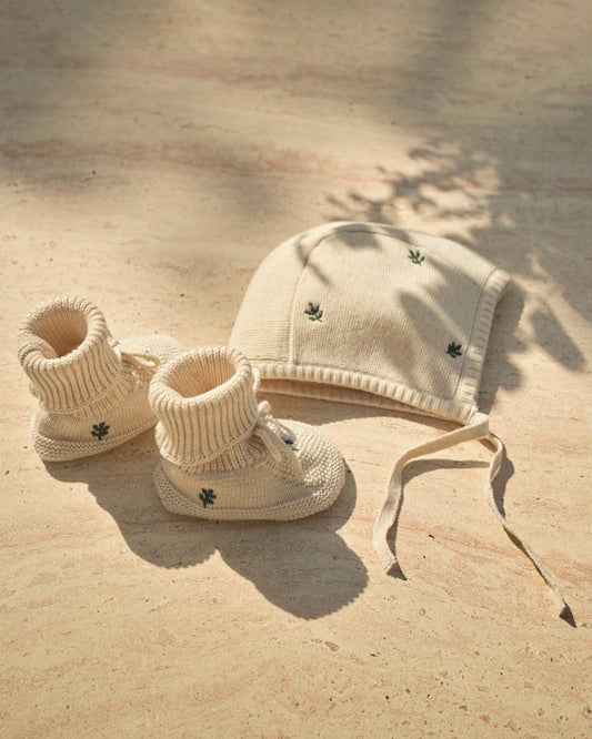 Knitted Hat and Booties Set - Gift Set - Organic Cotton - Moonboon
