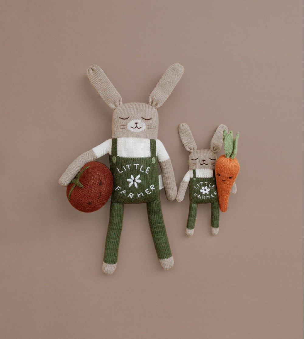 Großer Kaninchen-Kuscheltier Elliot Little Farmer – 100% Baby-Alpaka – Main Sauvage