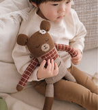 Großer Kuschelbär Milo Sienna Plaid – 100 % Baby-Alpaka – Main Sauvage