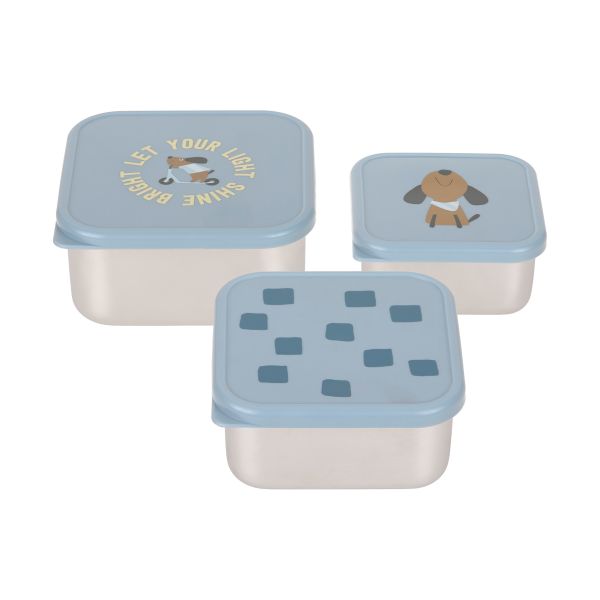 RVS Snackboxen – 3-delige Set – Pattern Party Blue – LÄSSIG