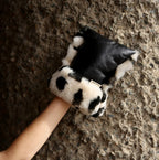 Kinderwagen wanten van Merino schapenvacht - Noir + Leopard - BINIBAMBA