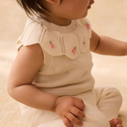 Gebreid broekje - Legging Manou - Katoen - Cream - Louise Misha kind 1