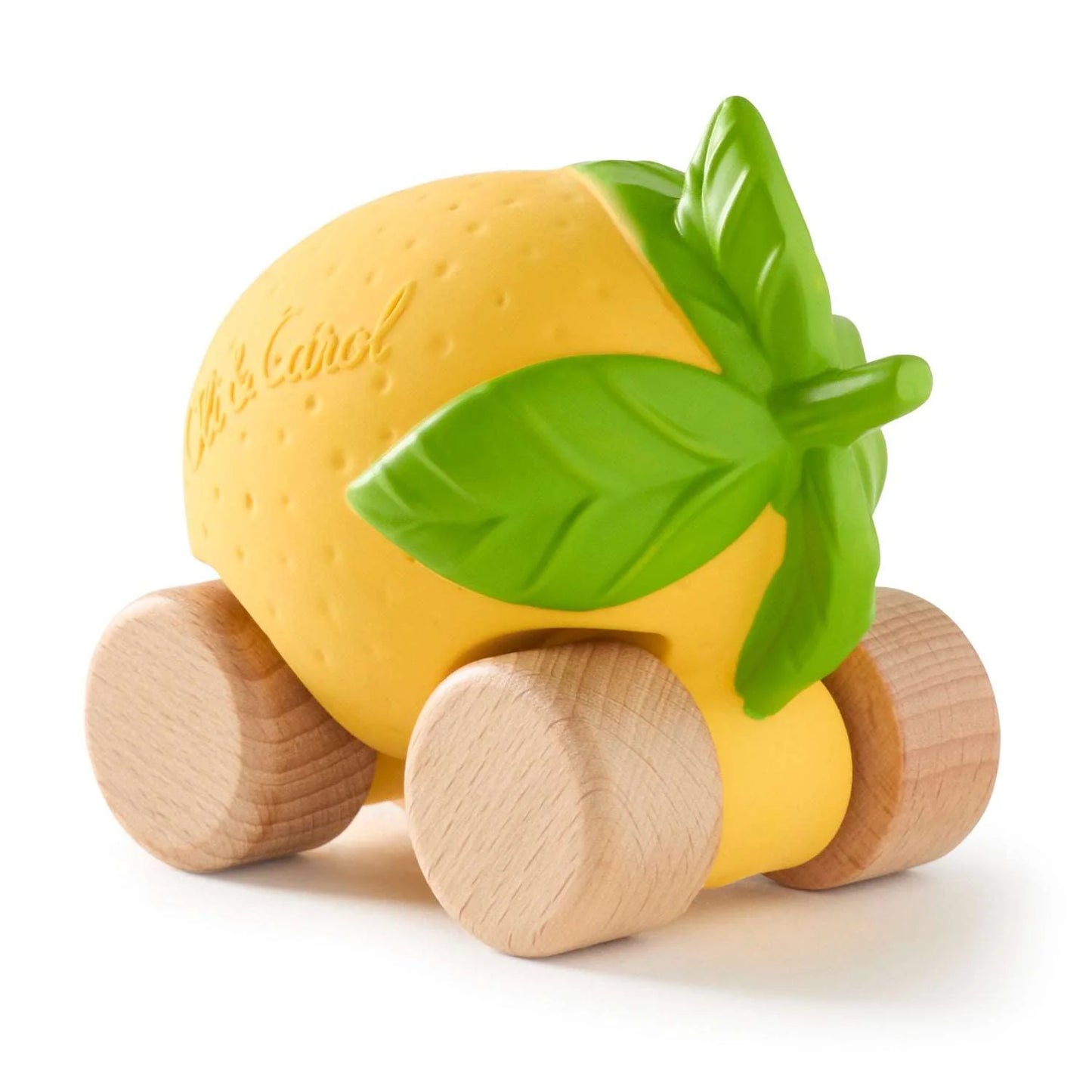 Speelgoedauto Lou the Lemon met garage & racebaan - 0+ jaar - Natuurrubber & FSC-hout - Oli&Carol