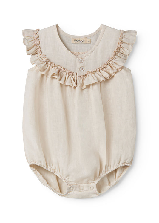 Linnen romper Rine - Ruffles - Kit/Beige - MarMar Copenhagen voor