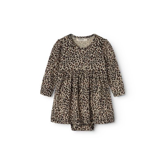 Jurkje met romper - Leo Ramona - Biologisch katoen en modal - Panterprint - MarMar Copenhagen voorkant