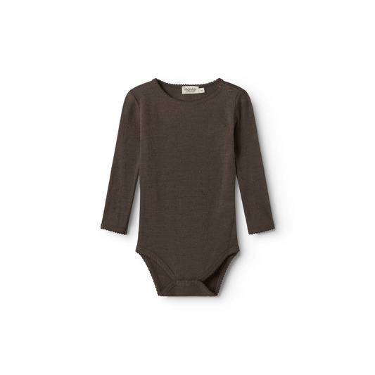 Romper lange mouw - Merino wol - Benedikte - Terre - MarMar Copenhagen - vooraanzicht