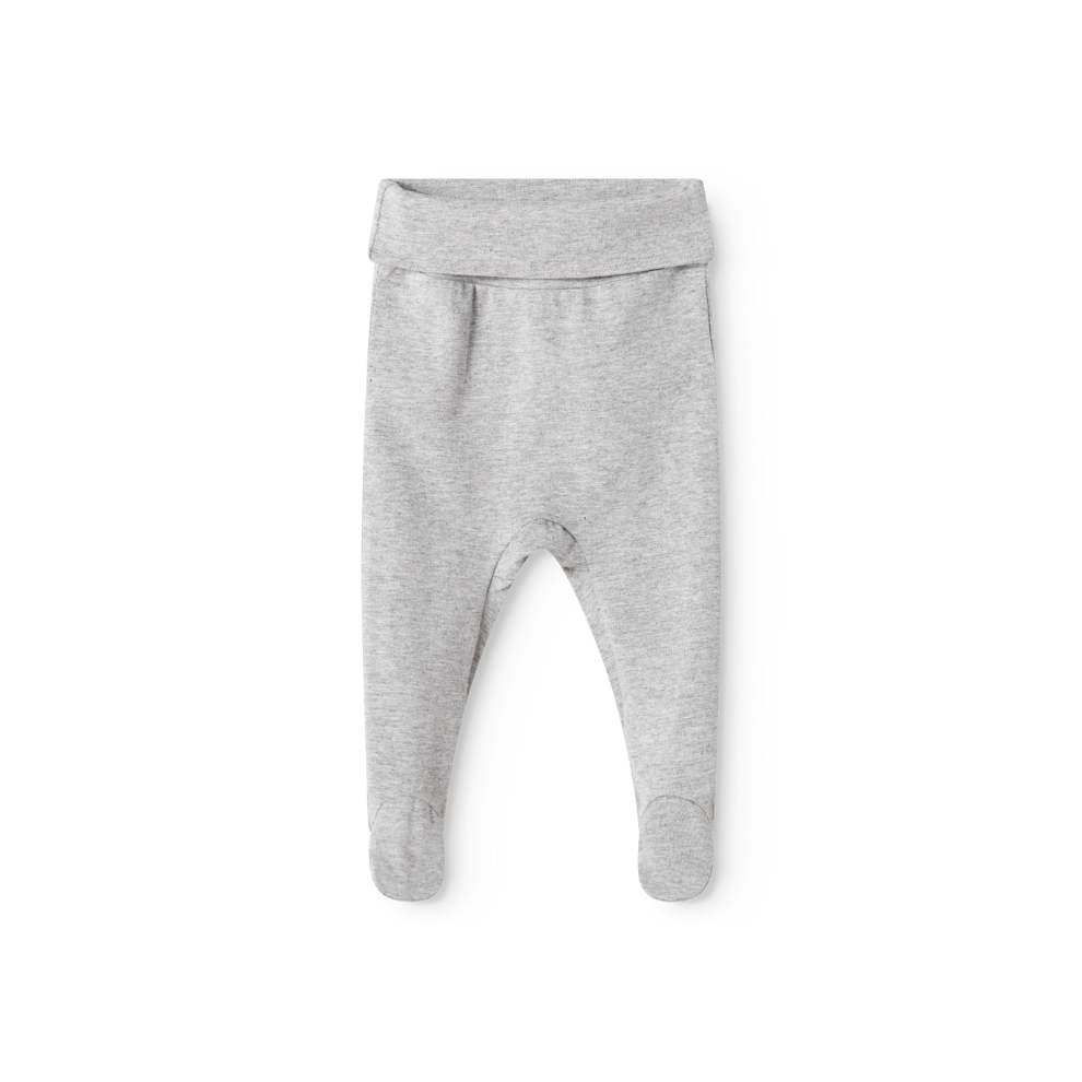 MarMar Copenhagen Piva Footed Pants – Zacht Modal Baby Broekje met Voetjes Biologisch Katoen & TENCEL™ Modal grey melange grijs