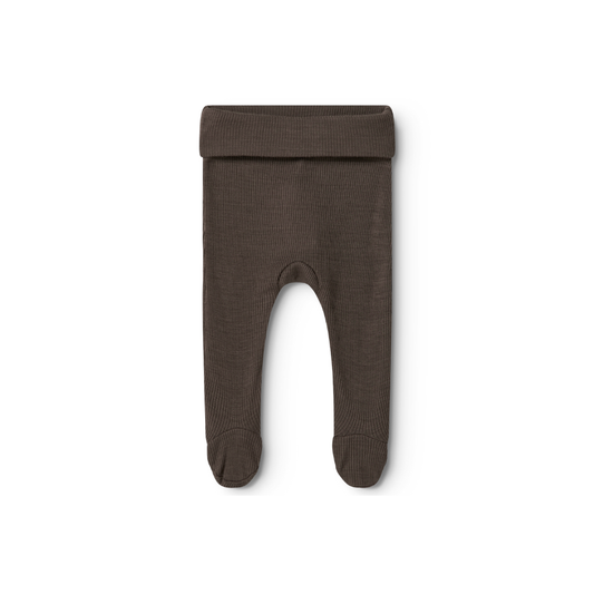 Broekje met voetjes - Pixa Wool Rib - Merinowol- MarMar Copenhagen terre donkerbruin