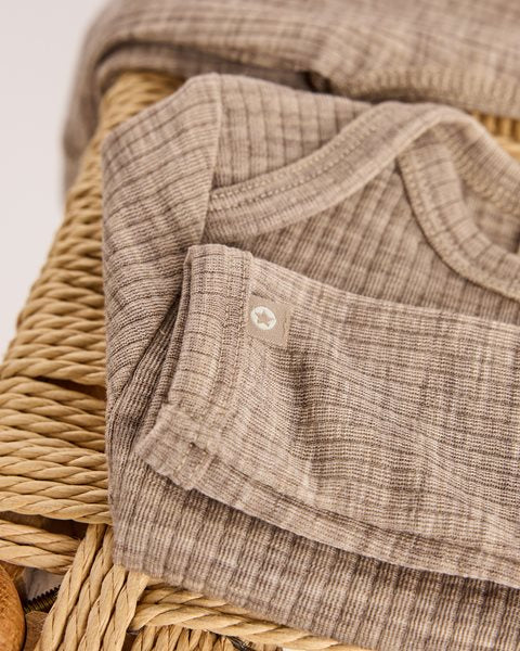 Merinowol romper – Light Nature Melange – 100% merinowol – Smallstuff