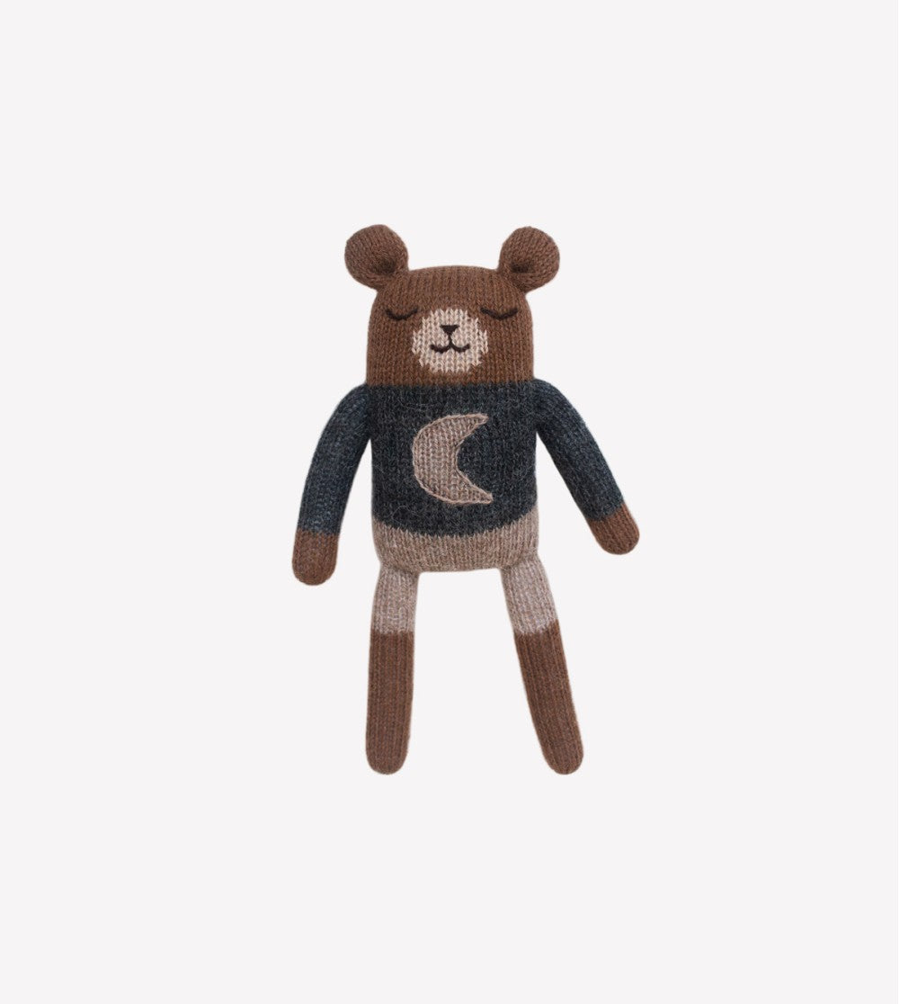 Gestrickter Teddybär/Kuscheltier – Midnight – Alpakawolle – Main Sauvage x Organic Zoo