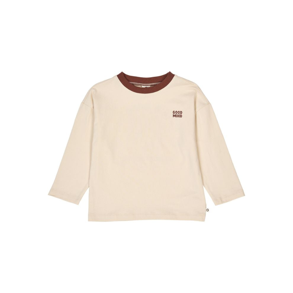Top lange mouw - Good day - Biologisch katoen - Oak/ecru -  Müsli by Green Cotton voor