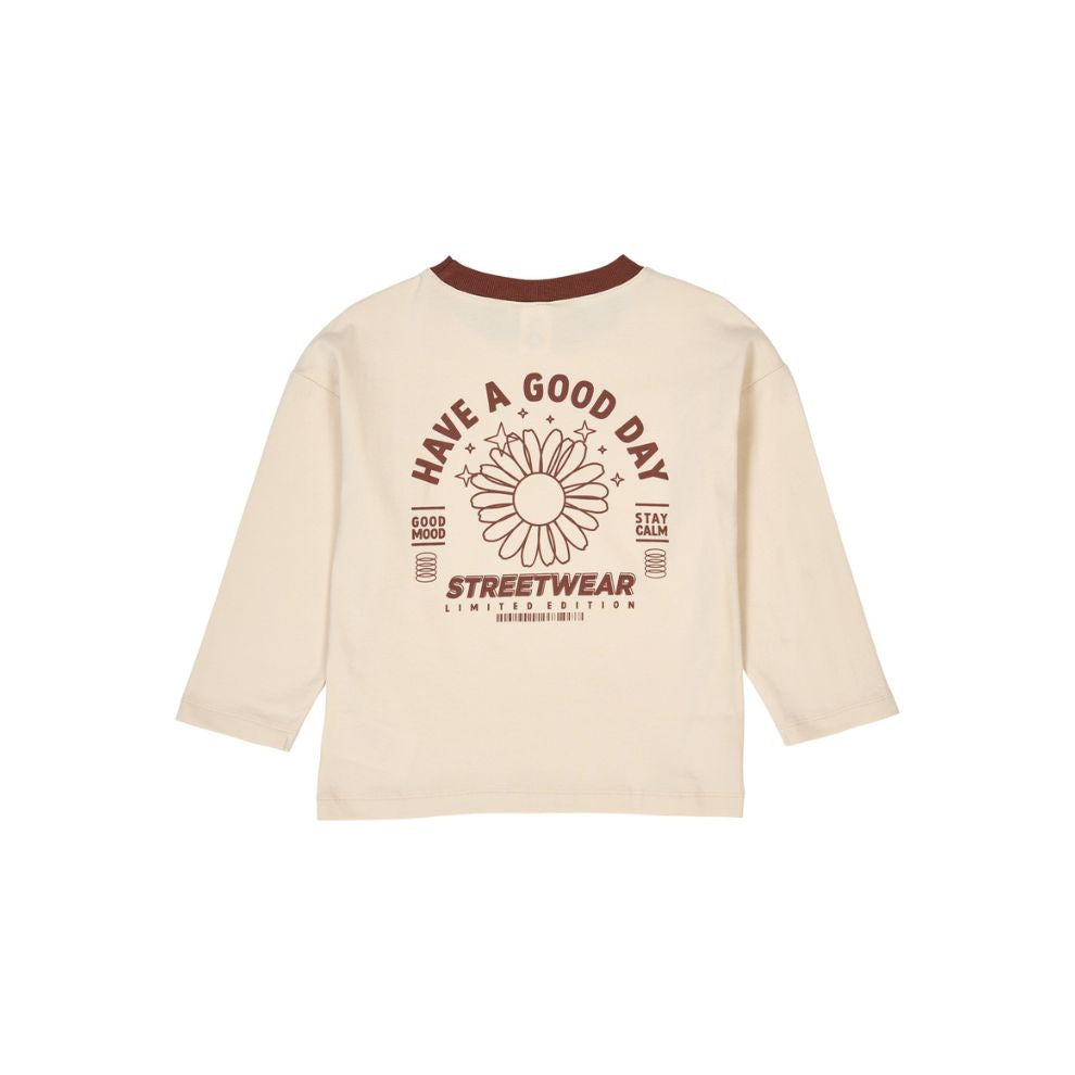 Top lange mouw - Good day - Biologisch katoen - Oak/ecru -  Müsli by Green Cotton achter