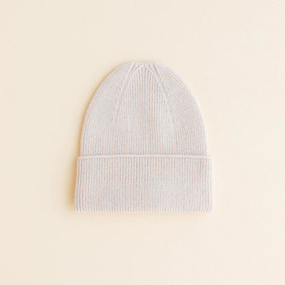 Gebreid mutsje - Fonzie newborn - Merino wol - HVID