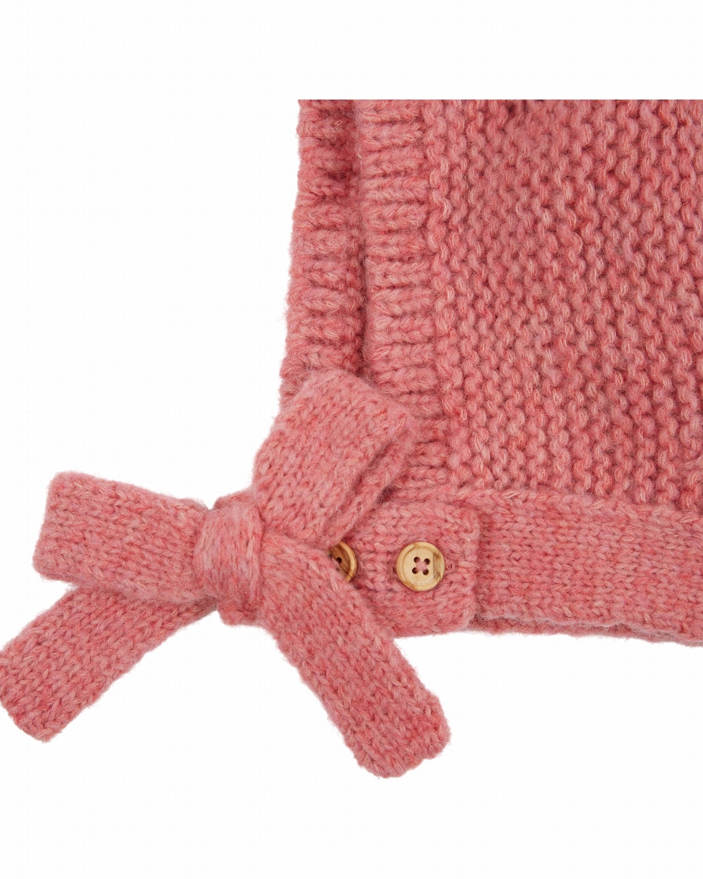 Gebreide capuchon met strik – Merinowol en Mako-katoen – Emile et Ida  De Capuche Noe