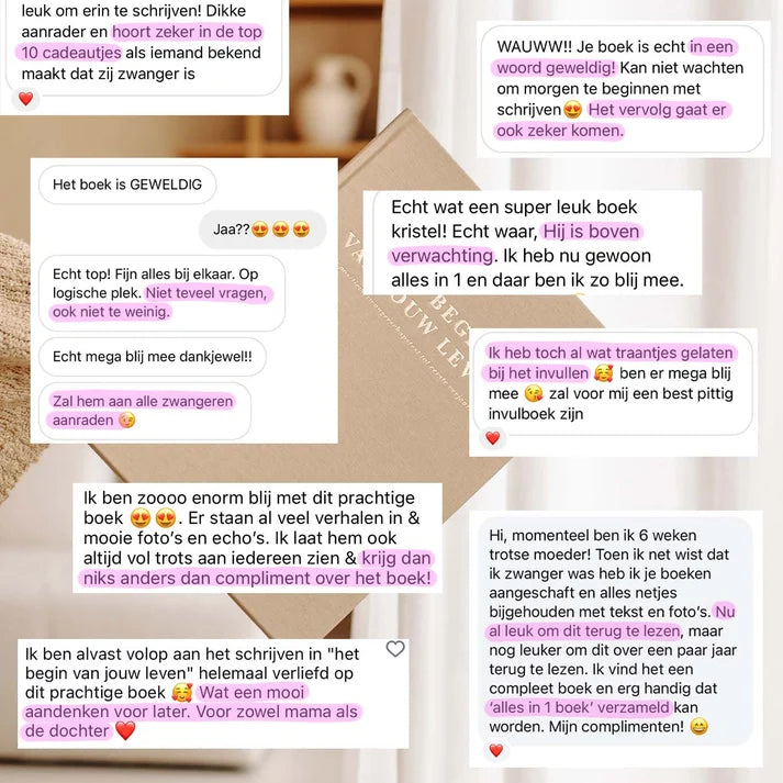 Het begin van jouw leven – Livre de grossesse et de bébé tout-en-un de 0 à 1 an – Birth Lines