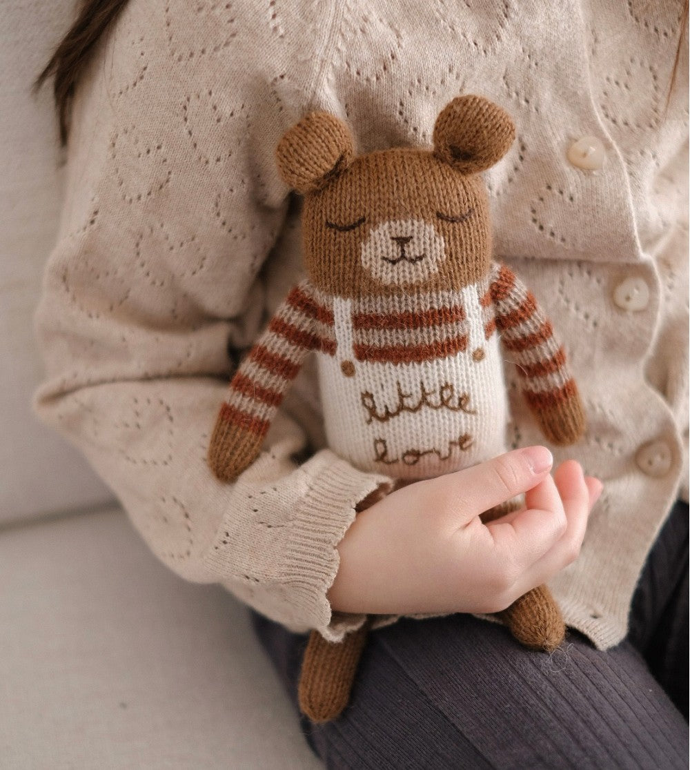 Knitted cuddly bear/teddy - Little love - Alpaca wool - Main Sauvage