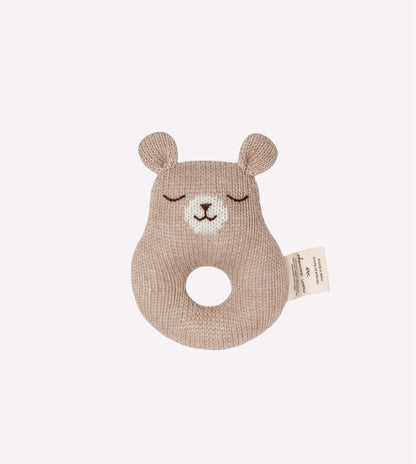 Zachte rammelaar - Beer/Teddy rattle - Alpaca wol - Main Sauvage