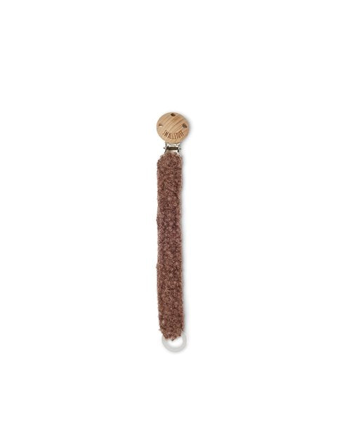 Pacifier clip bouclé - Merino wool - Rose brown - SmallStuff