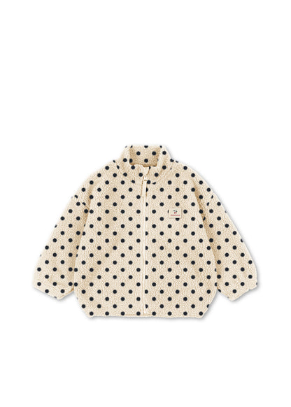 Teddy-Jacke - Jody Embroidery Teddy Jacket GRS - Polka dot/Cherry - Konges Sløjd