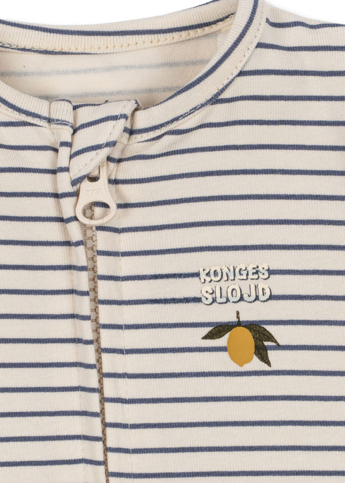 Onesie Basic Zip - Stripe Como - Organic cotton - Konges Sløjd - product photo - image 3