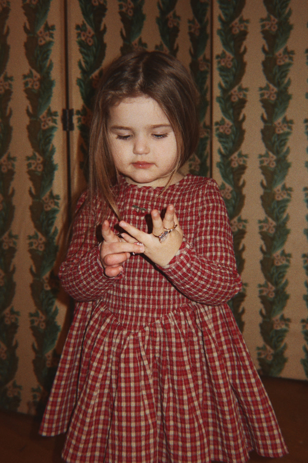 Kleid Elin Smock – Brick Check – Bio-Baumwolle – Konges Sløjd