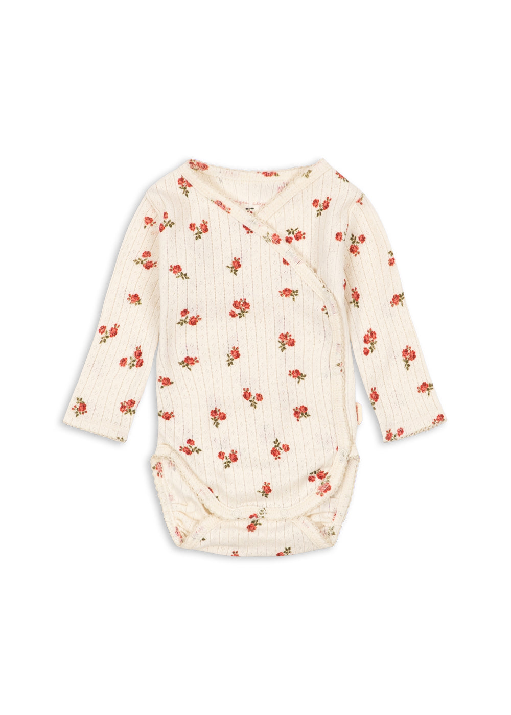 Minnie Newborn Body – Rosa Rouge – Wickelbody mit Blumenprint – GOTS Bio-Baumwolle – Konges Sløjd