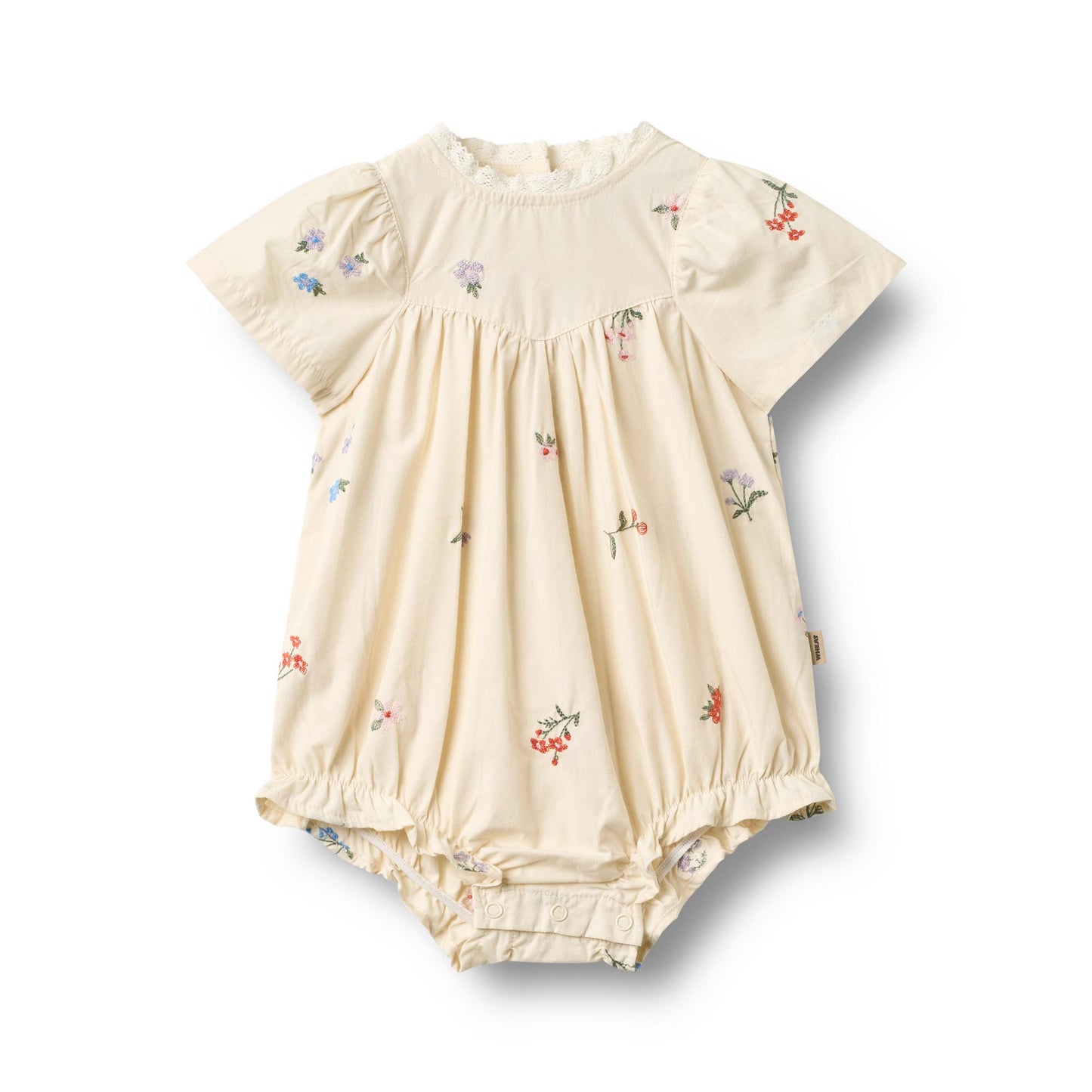 Romper Margit - Borduurde bloemen - Biolgosch katoen - Ivory/Wit - Wheat voor