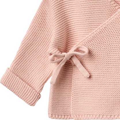 Overslag vesje - Knit Wraparound L/S Siva - Biologisch katoen - Wheat close up powder