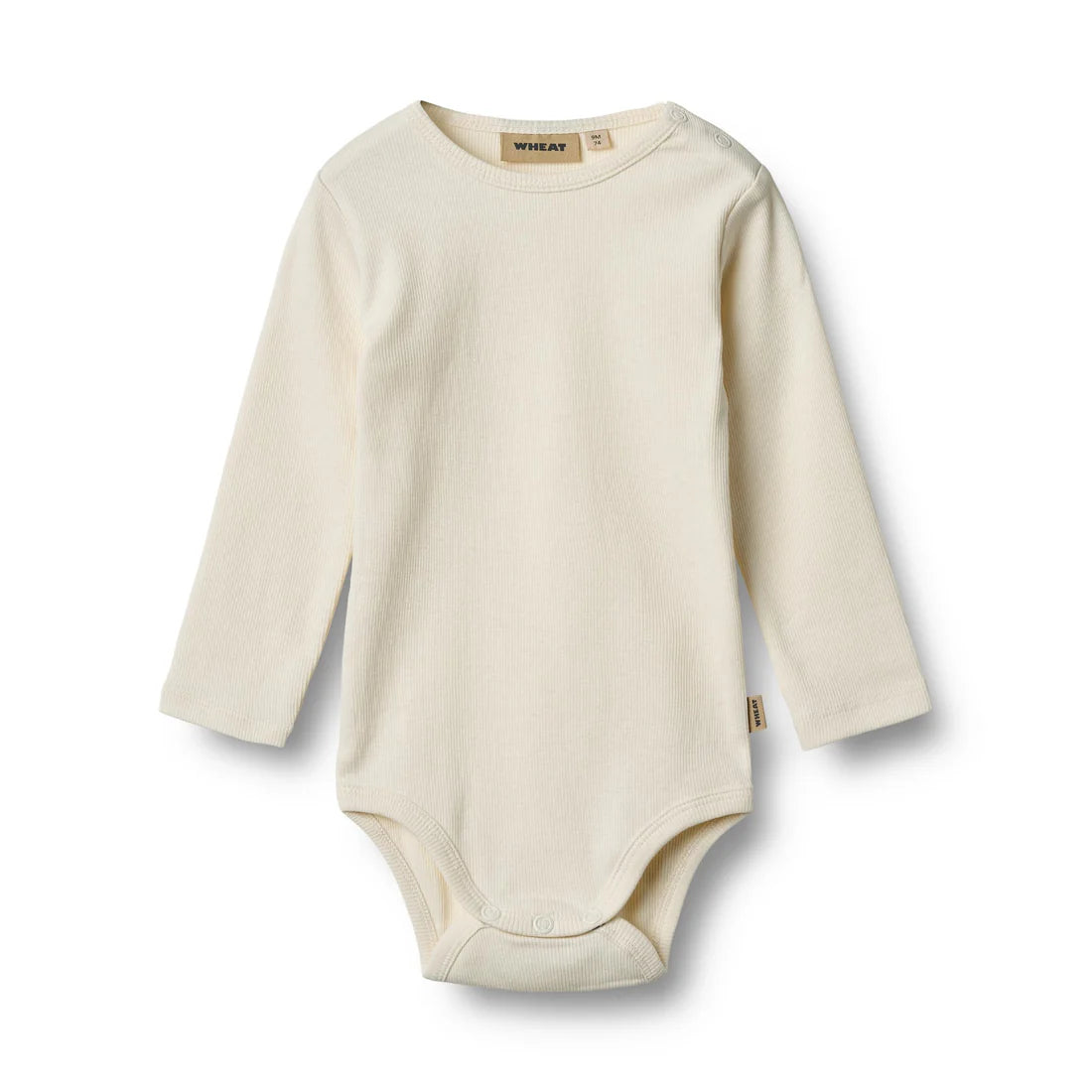 Wheat - Rib Body L/S Spencer - Ivory - Romper - Biologisch katoen voorkant