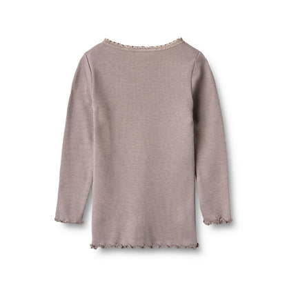 Top lange mouw - Modal/biologisch katoen - Dusty purple - Wheat achterkant
